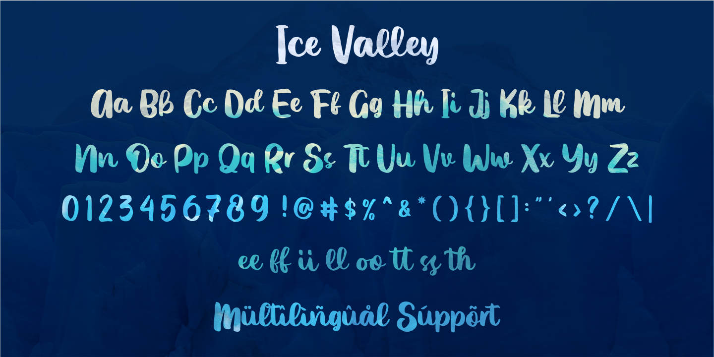Пример шрифта Ice Valley Regular